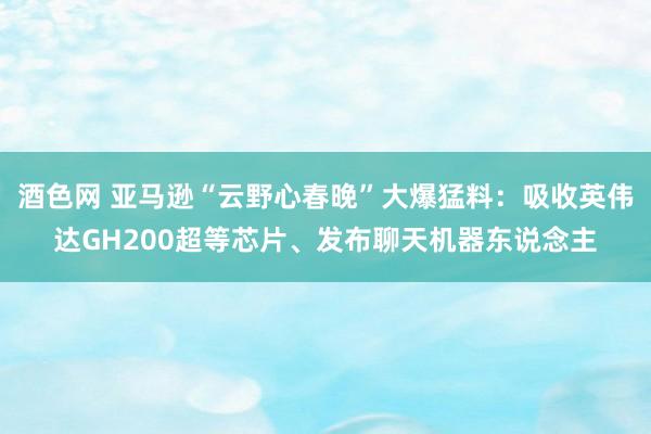 酒色网 亚马逊“云野心春晚”大爆猛料：吸收英伟达GH200超等芯片、发布聊天机器东说念主