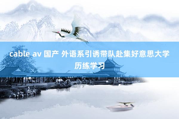 cable av 国产 外语系引诱带队赴集好意思大学历练学习