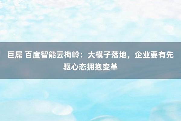 巨屌 百度智能云梅岭：大模子落地，企业要有先驱心态拥抱变革